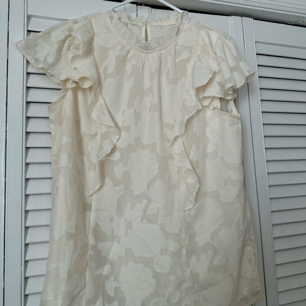 SHEIN Cream Floral Blouse